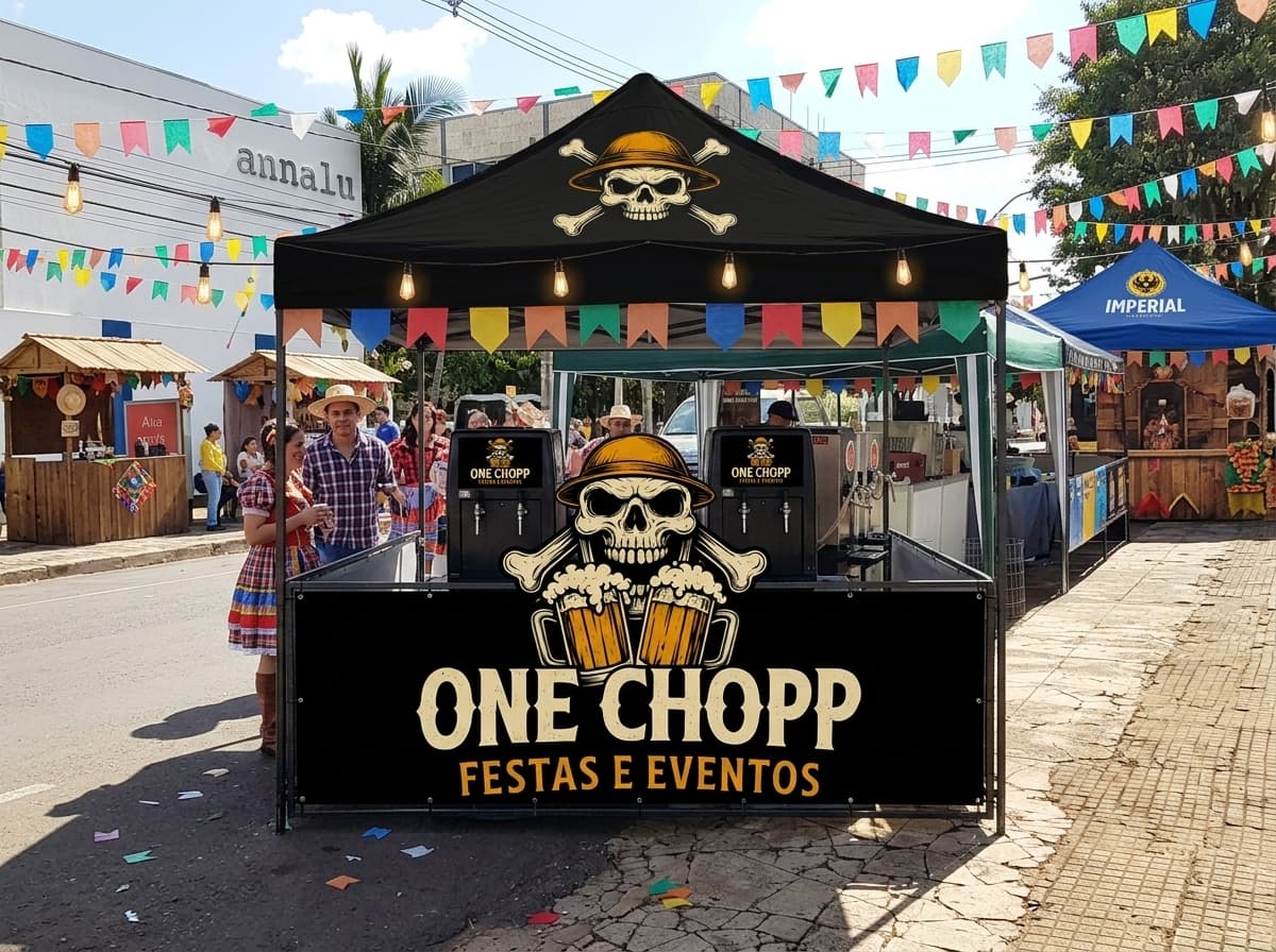 Tenda de Atendimento de Chopp em Festa de Rua